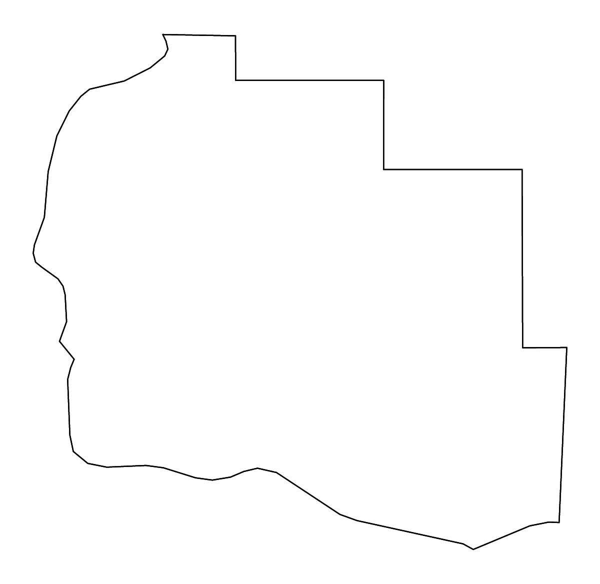 Mapa de contorno de Tillman, Oklahoma con ríos.