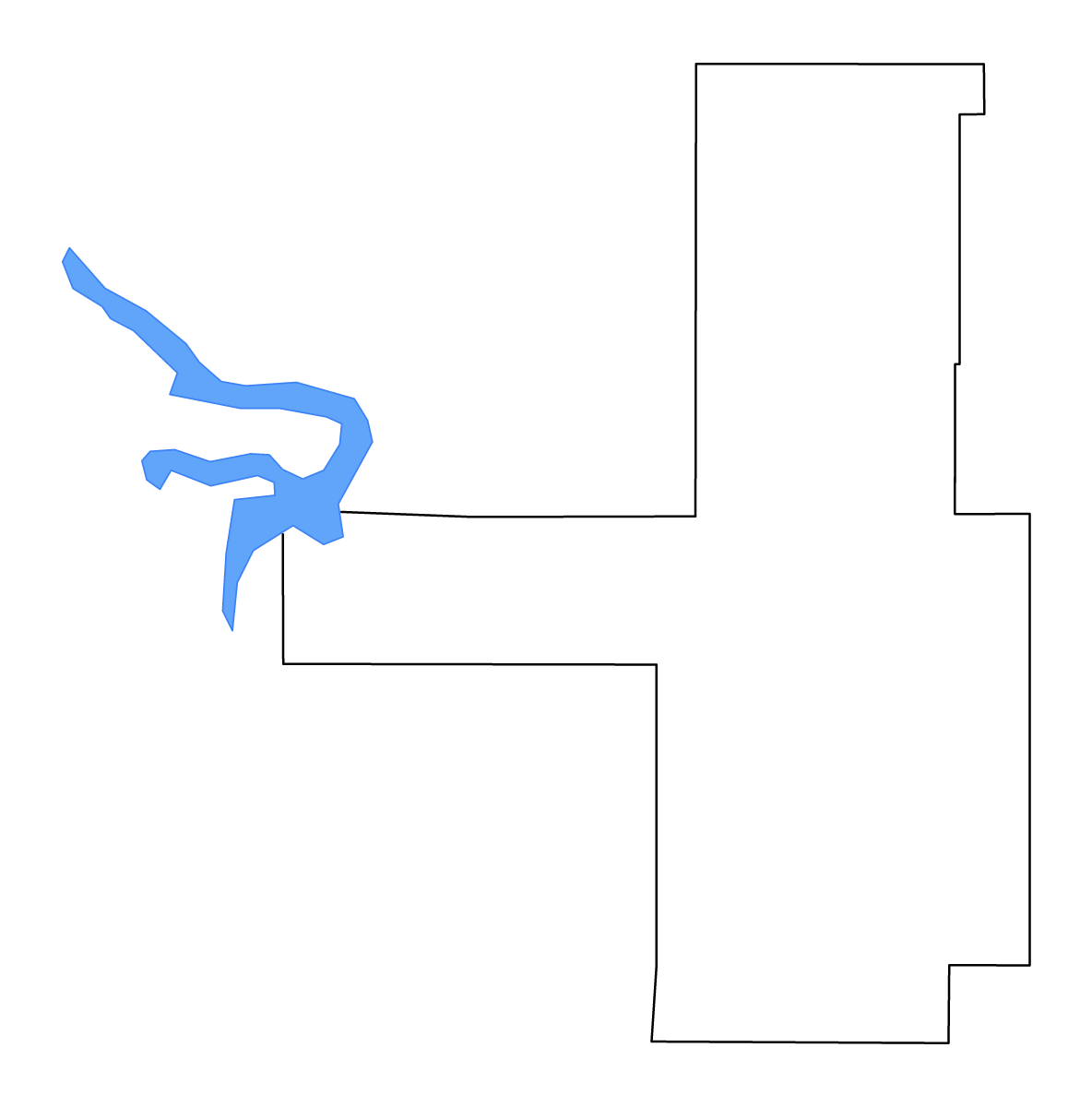 Mapa de contorno de Tulsa, Oklahoma con lagos y ríos.