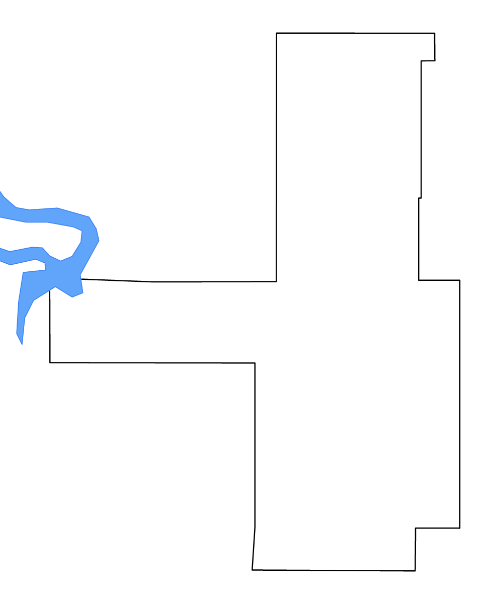 Mapa de contorno de Tulsa, Oklahoma con lagos y ríos.