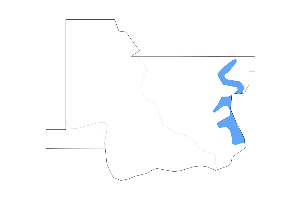 Outline map of Wagoner County, Oklahoma with subdivision borders and major lakes and rivers.