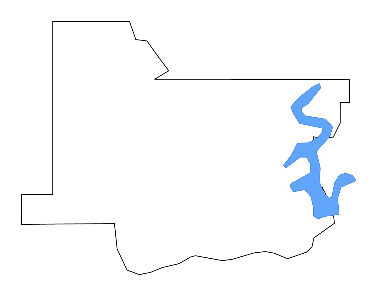 Mapa de contorno de Wagoner, Oklahoma con lagos y ríos.