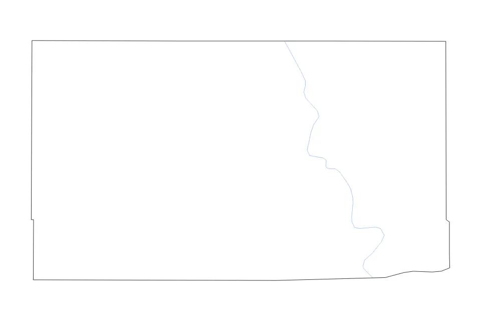 Carte de Washita, Oklahoma de type contour et rivières pour Amérique du Nord, montrant contour et rivières avec des limites nettes.