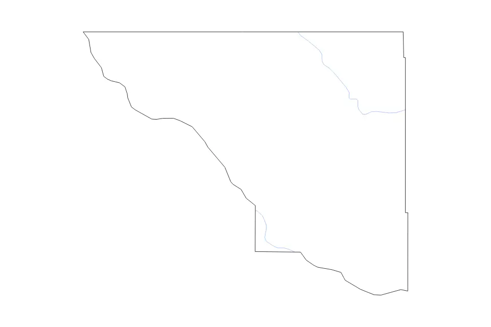 Mapa de Woods, Oklahoma de tipo contorno y ríos para América del Norte, con contorno y ríos con límites limpios.