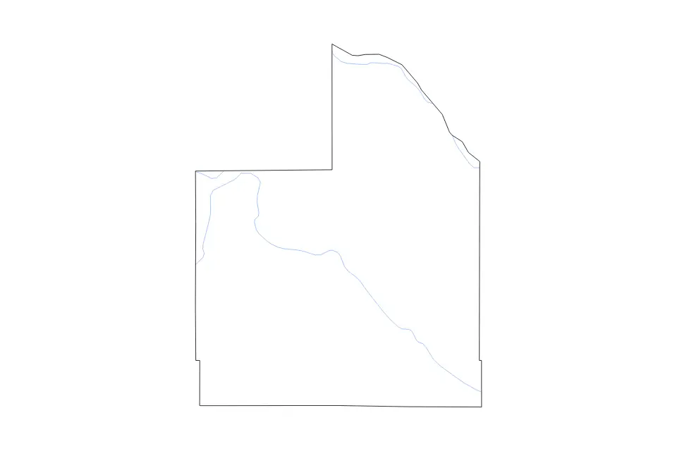 Mapa de Woodward, Oklahoma de tipo contorno y ríos para América del Norte, con contorno y ríos con límites limpios.