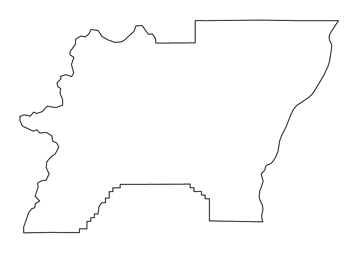 Carte de contour de Baker, Oregon avec rivières.