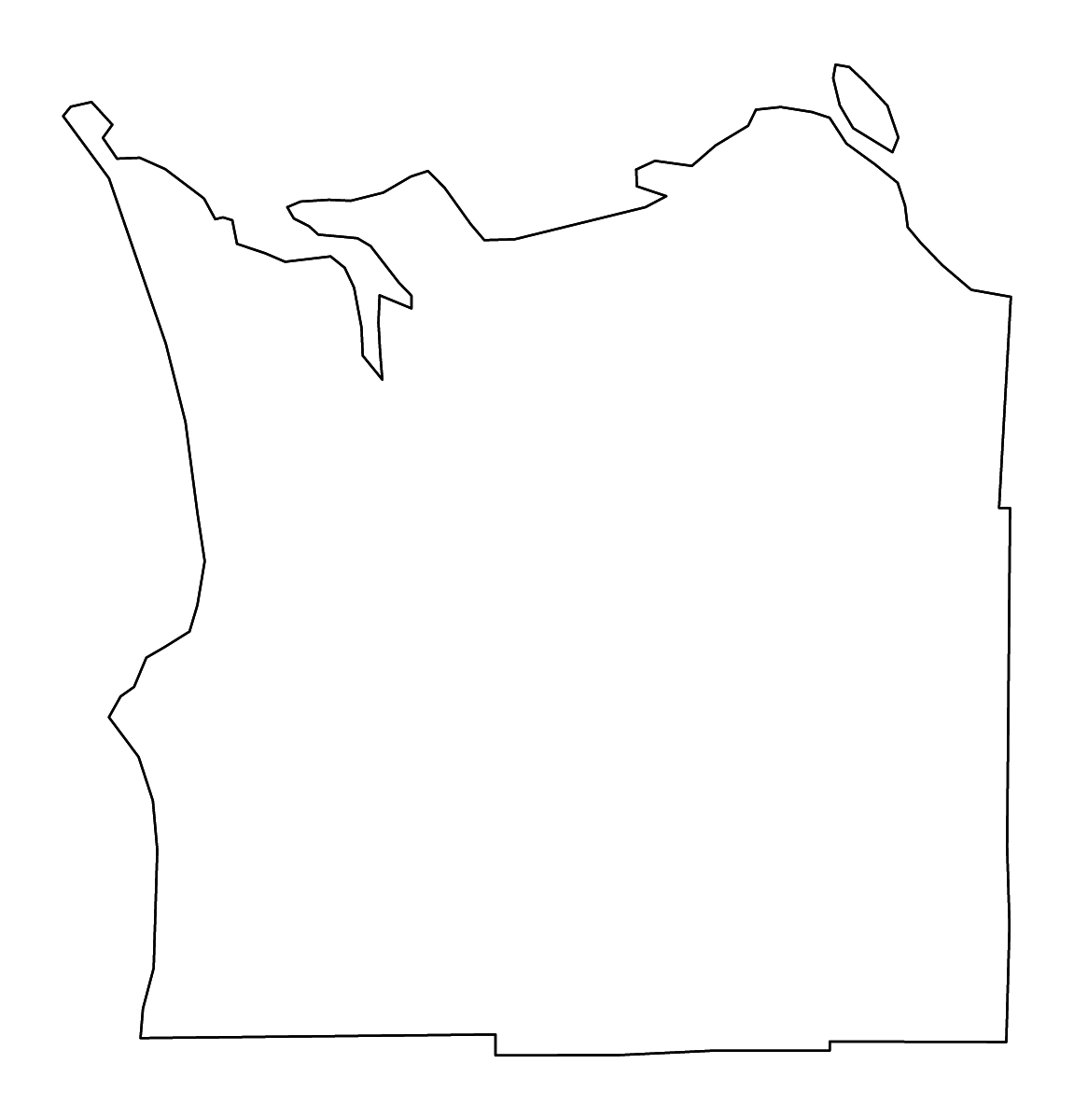 Carte de contour de Clatsop, Oregon avec rivières.