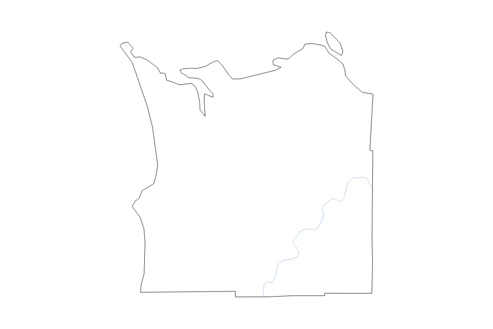 Carte de Clatsop, Oregon de type contour et rivières pour Amérique du Nord, montrant contour et rivières avec des limites nettes.