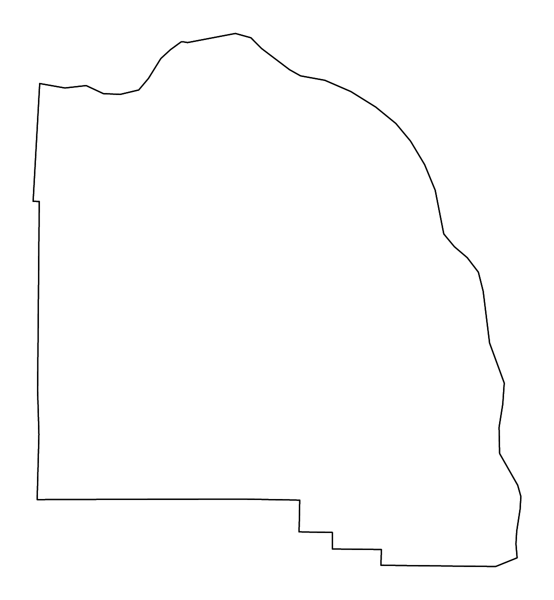 Mapa de contorno de Columbia, Oregon con ríos.