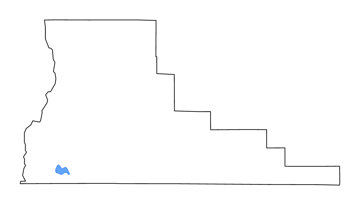 Mapa de contorno de Deschutes, Oregon con lagos y ríos.