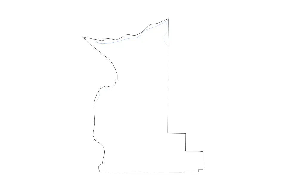Mapa de Gilliam, Oregon de tipo contorno y ríos para América del Norte, con contorno y ríos con límites limpios.