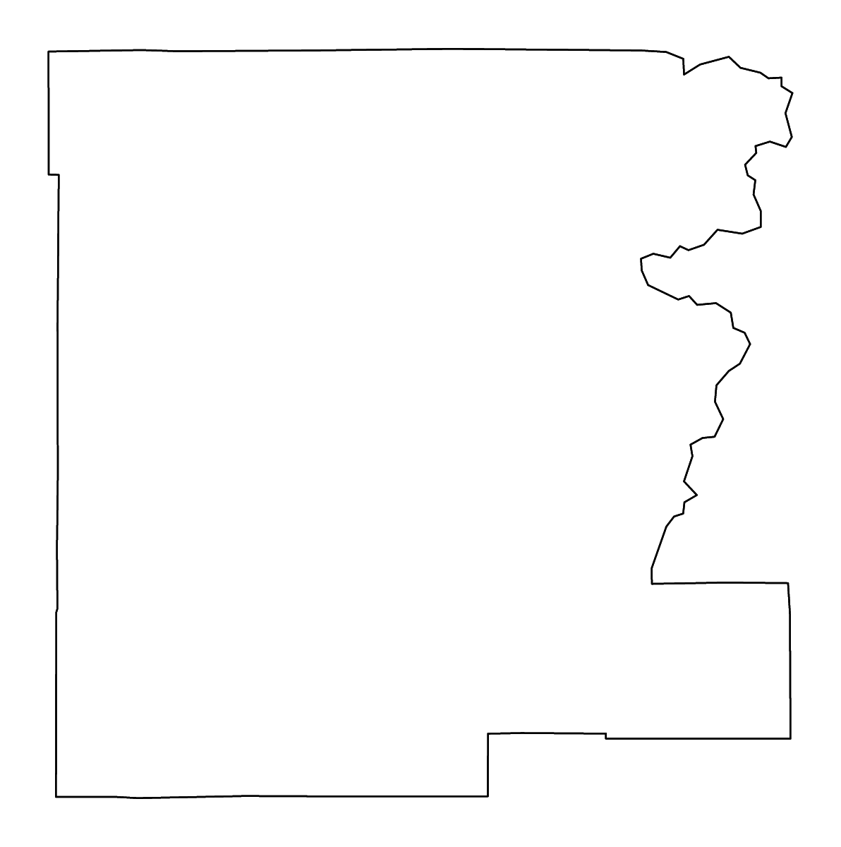 Carte de contour de Grant, Oregon avec rivières.