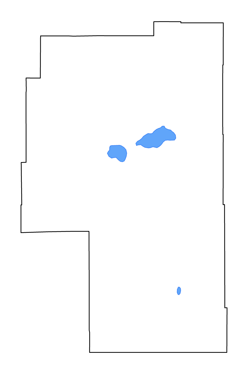 Carte de contour de Harney, Oregon avec lacs et rivières.