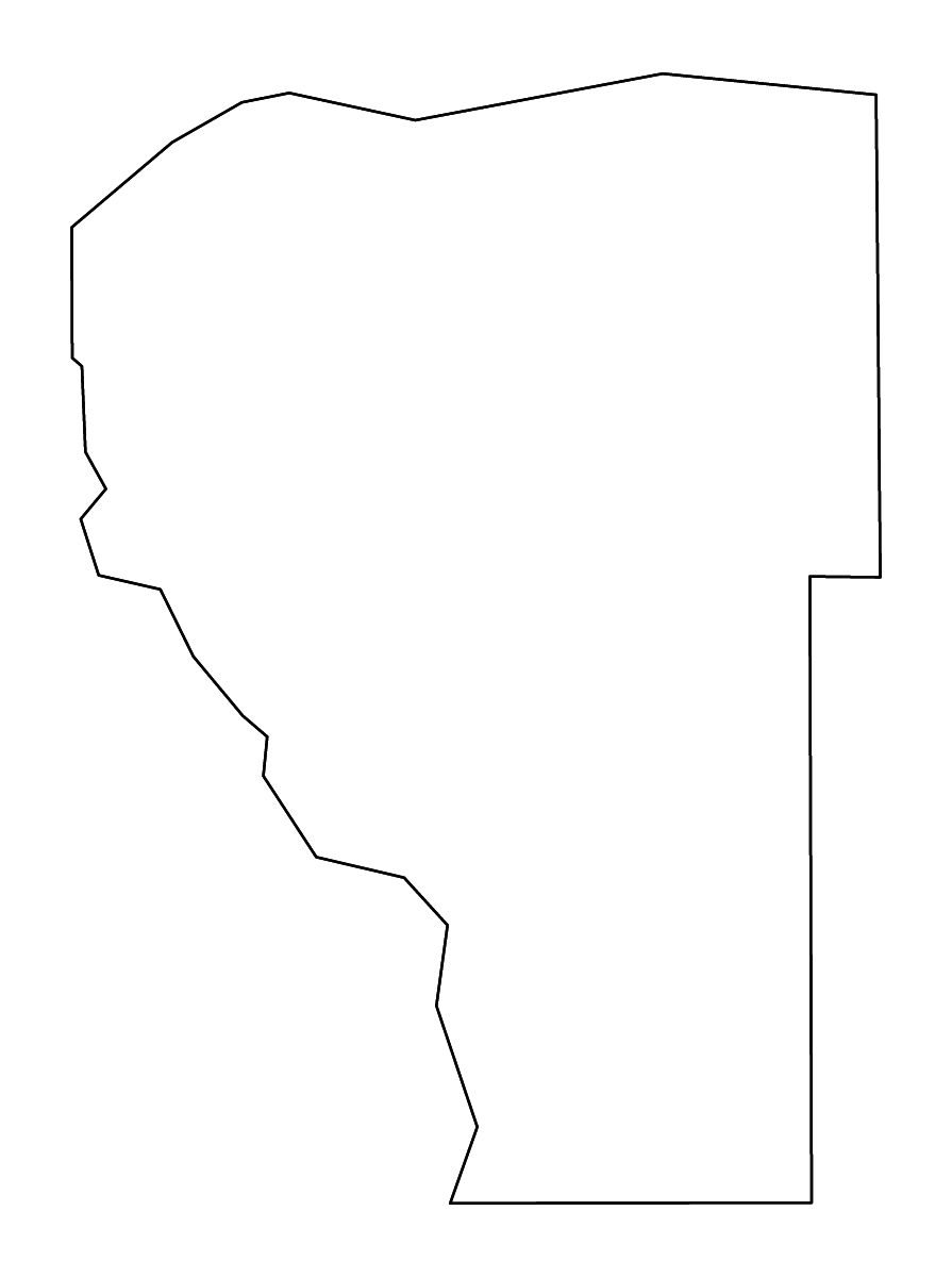 Mapa de contorno de Hood River, Oregon con ríos.