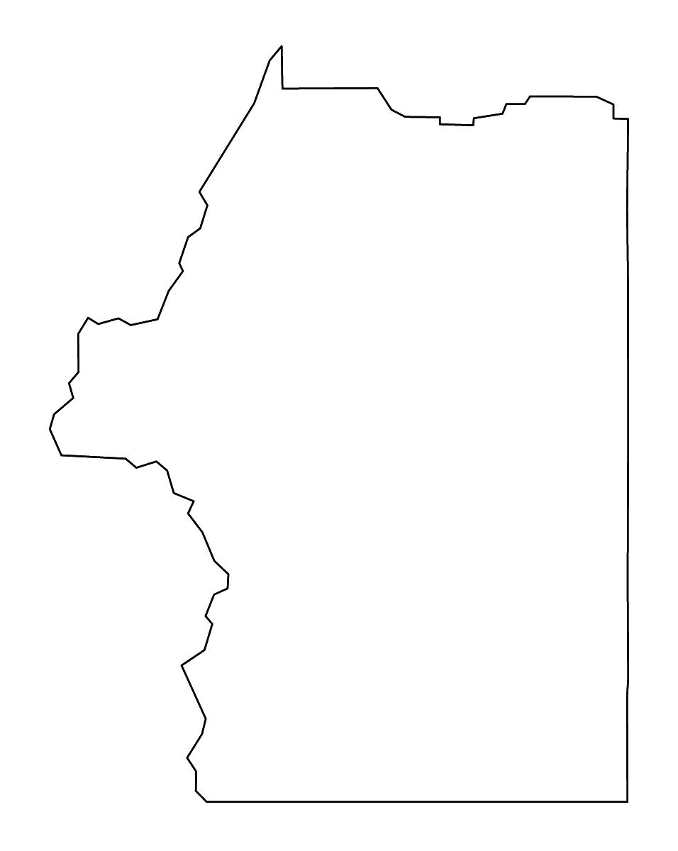 Carte de contour de Josephine, Oregon avec rivières.