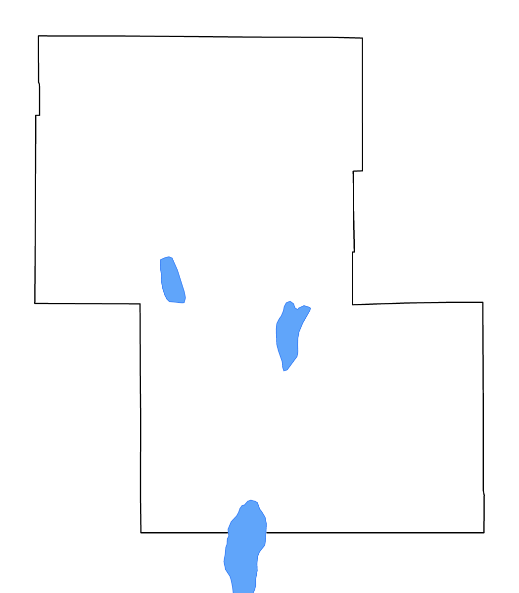 Carte de contour de Lake, Oregon avec lacs et rivières.