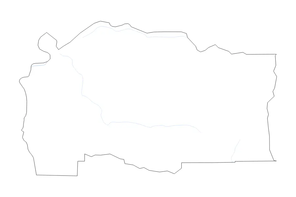 Outline map of Linn County, Oregon with subdivision borders and rivers.