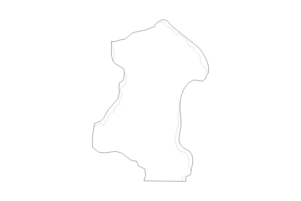Outline map of Sherman County, Oregon with subdivision borders and rivers.