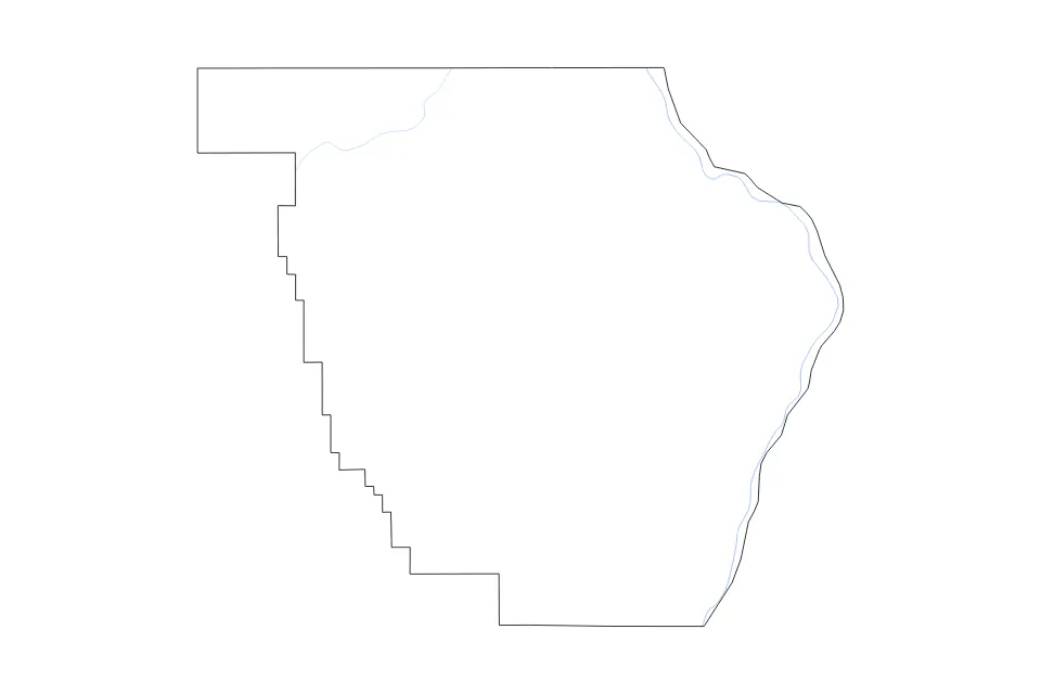 Carte de Wallowa, Oregon de type contour et rivières pour Amérique du Nord, montrant contour et rivières avec des limites nettes.