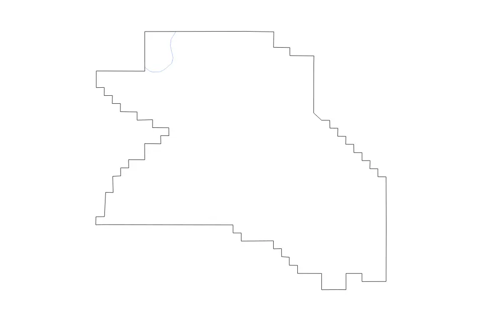 Outline map of Washington County, Oregon with subdivision borders and rivers.