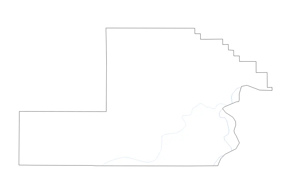Carte de Yamhill, Oregon de type contour et rivières pour Amérique du Nord, montrant contour et rivières avec des limites nettes.