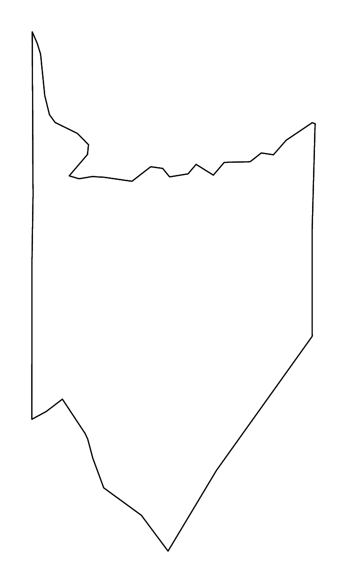 Mapa de contorno de Armstrong, Pennsylvania con ríos.