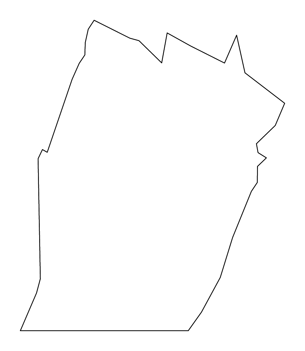 Carte de contour de Bedford, Pennsylvania avec rivières.