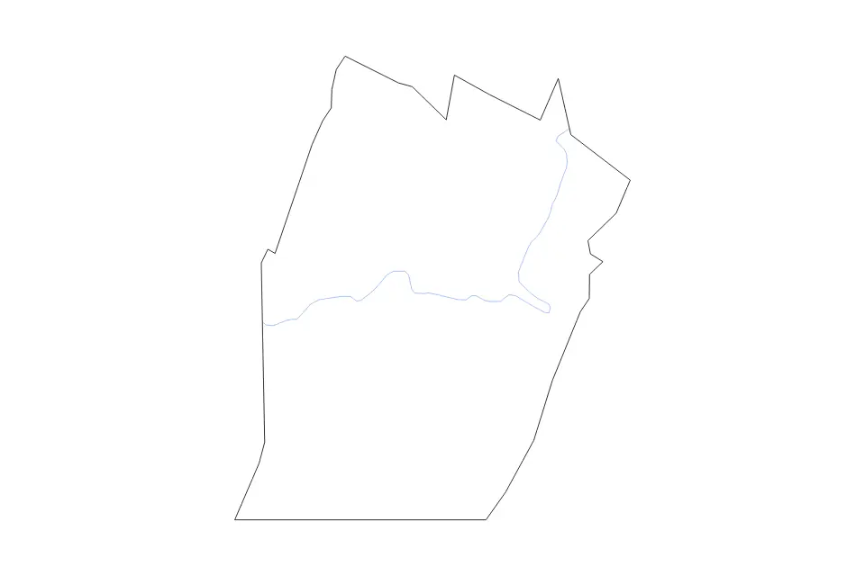 Carte de Bedford, Pennsylvania de type contour et rivières pour Amérique du Nord, montrant contour et rivières avec des limites nettes.
