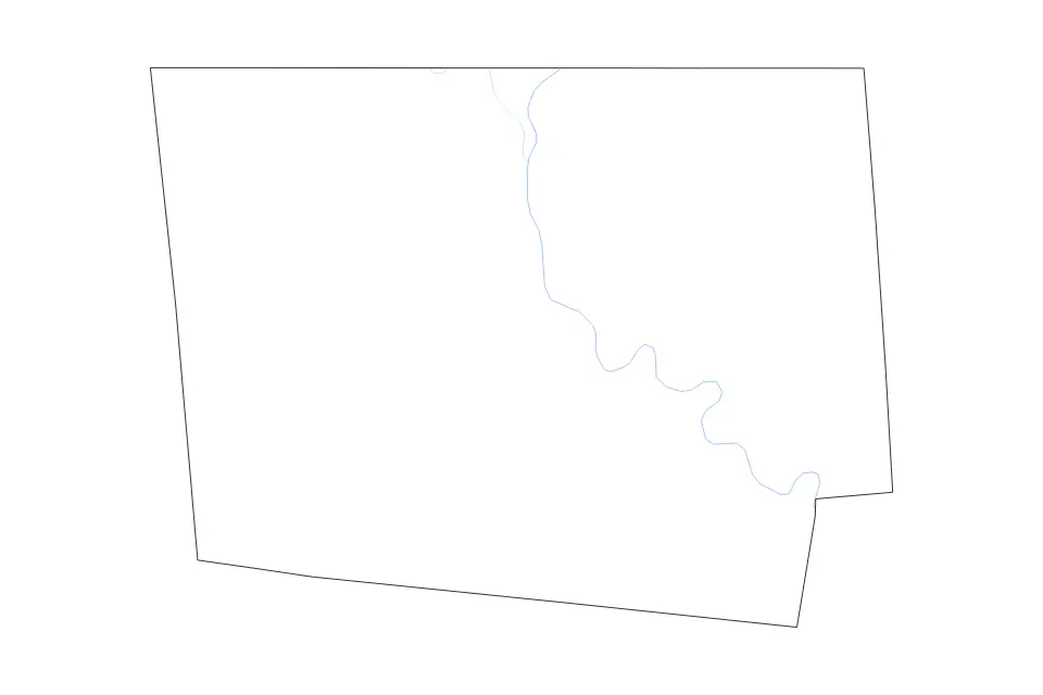 Carte de Bradford, Pennsylvania de type contour et rivières pour Amérique du Nord, montrant contour et rivières avec des limites nettes.
