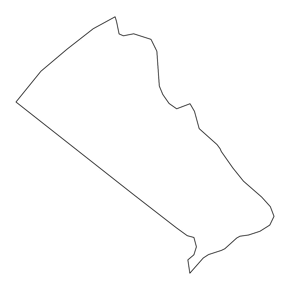 Mapa de contorno de Bucks, Pennsylvania con ríos.