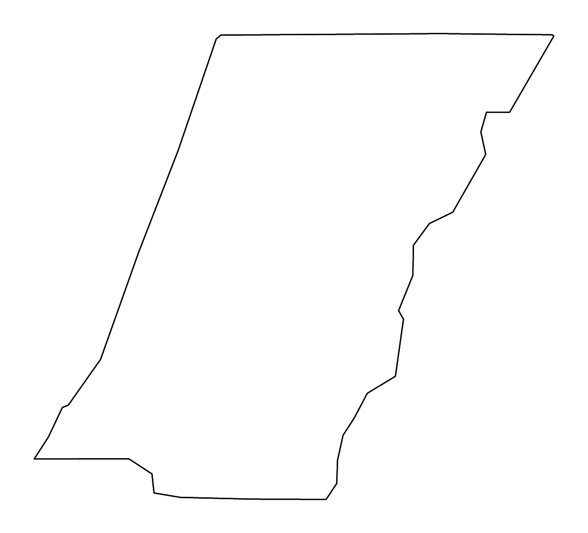 Carte de contour de Cambria, Pennsylvania avec rivières.