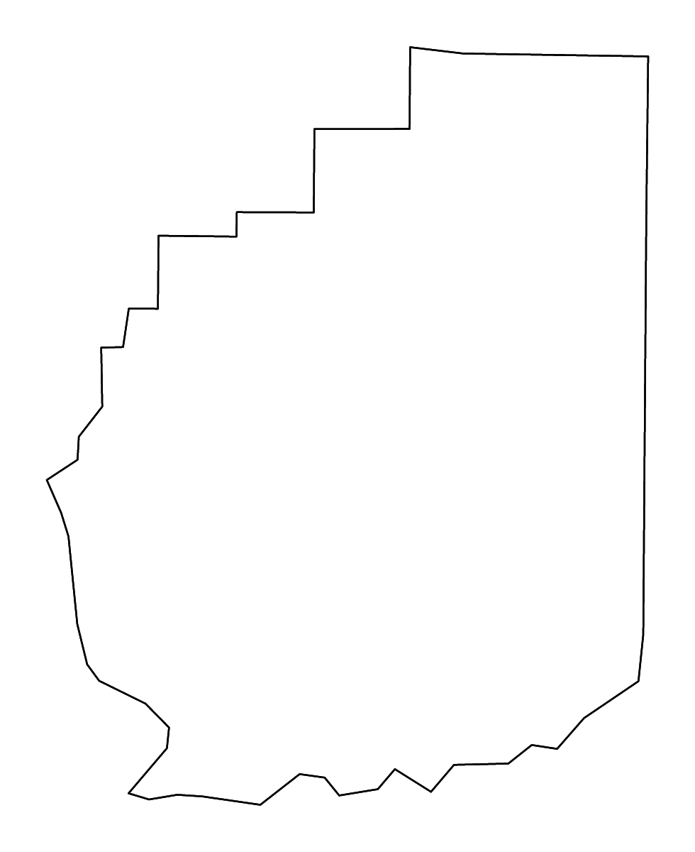 Mapa de contorno de Clarion, Pennsylvania con ríos.