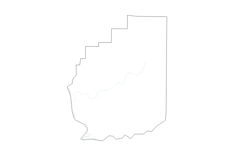 Mapa de Clarion, Pennsylvania de tipo contorno y ríos para América del Norte, con contorno y ríos con límites limpios.