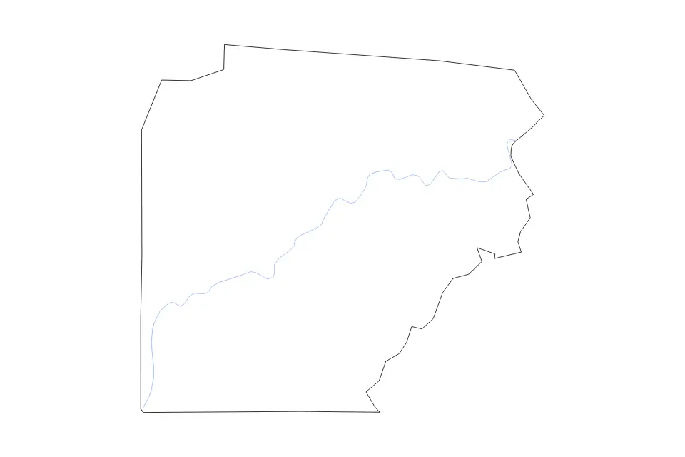 Mapa de Clearfield, Pennsylvania de tipo contorno y ríos para América del Norte, con contorno y ríos con límites limpios.