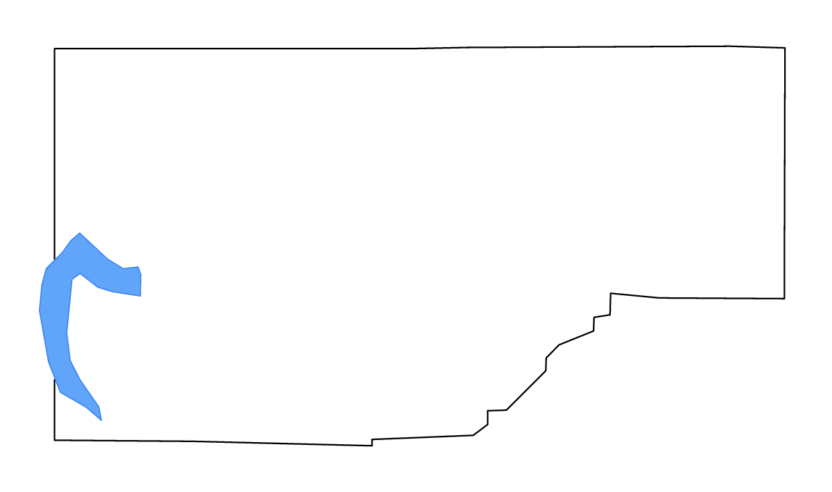 Mapa de contorno de Crawford, Pennsylvania con lagos y ríos.