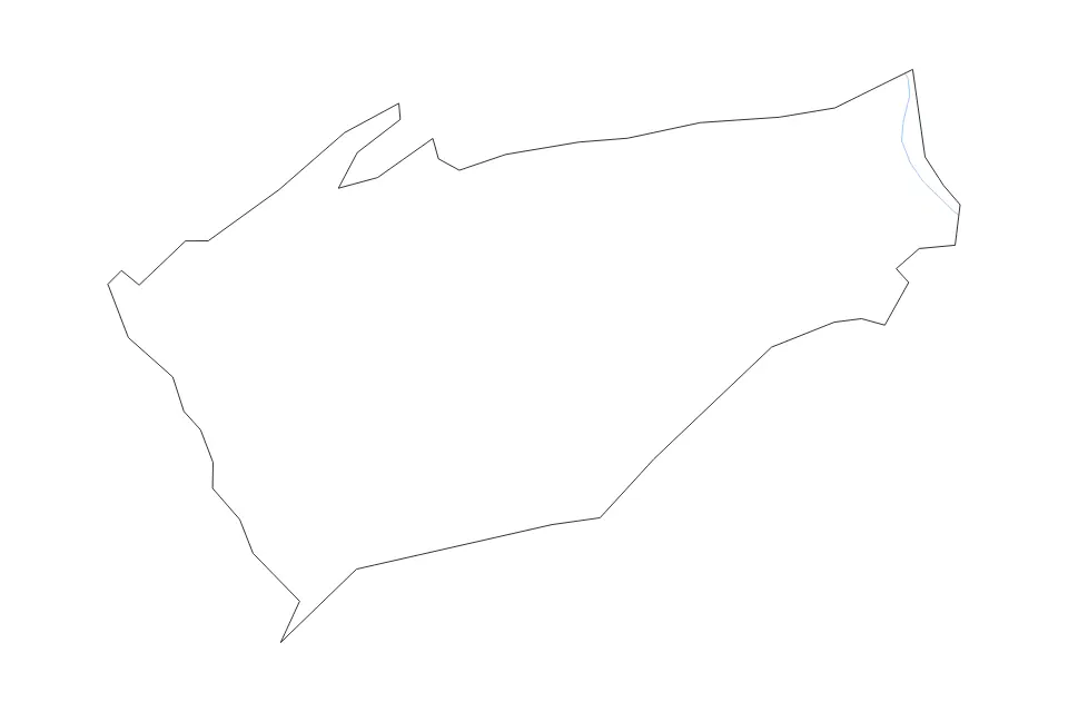 Outline map of Cumberland County, Pennsylvania with subdivision borders and rivers.