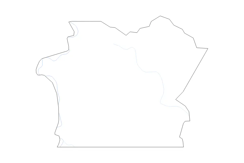 Carte de Fayette, Pennsylvania de type contour et rivières pour Amérique du Nord, montrant contour et rivières avec des limites nettes.