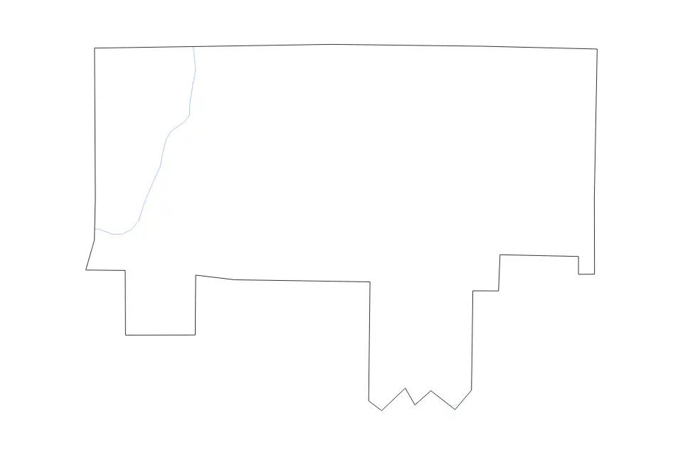 Outline map of Forest County, Pennsylvania with subdivision borders and rivers.
