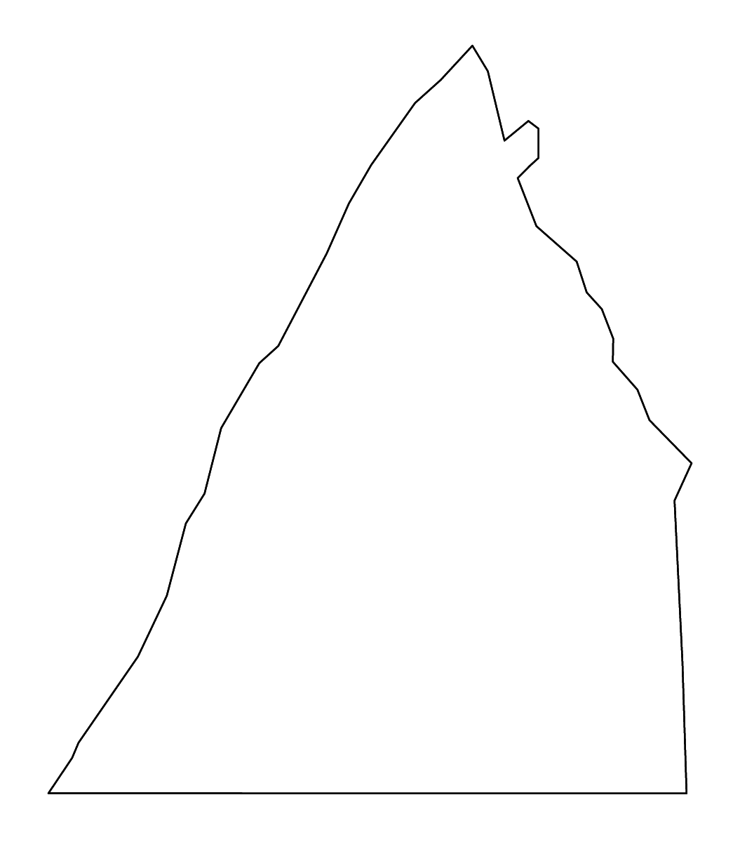 Carte de contour de Franklin, Pennsylvania avec rivières.