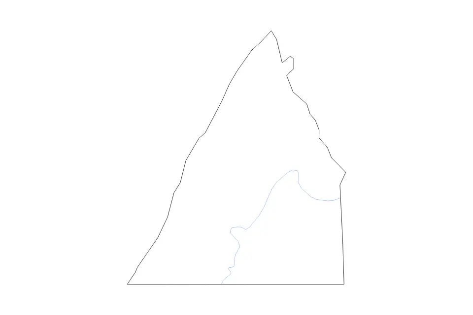 Carte de Franklin, Pennsylvania de type contour et rivières pour Amérique du Nord, montrant contour et rivières avec des limites nettes.
