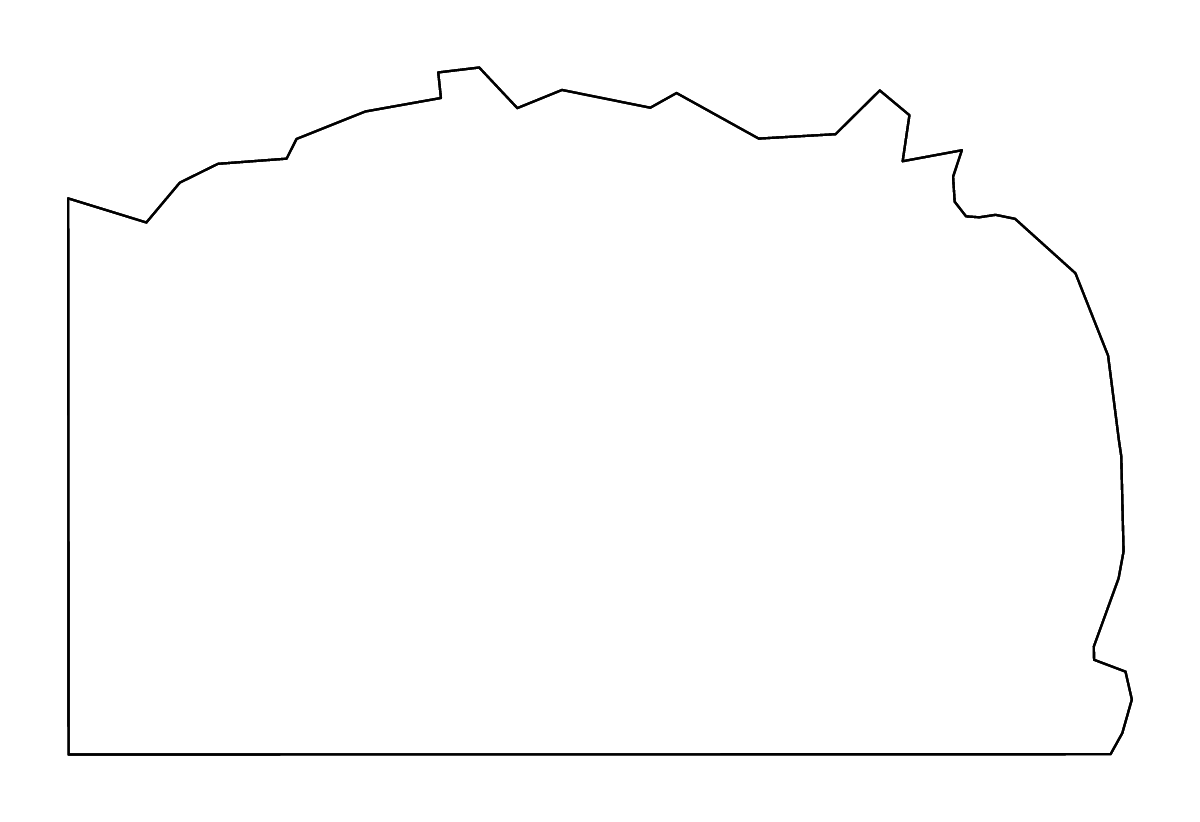 Mapa de contorno de Greene, Pennsylvania con ríos.