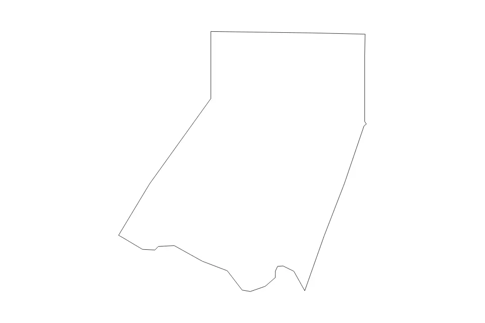 Carte de Indiana, Pennsylvania de type contour pour Amérique du Nord, montrant contour avec des limites nettes.