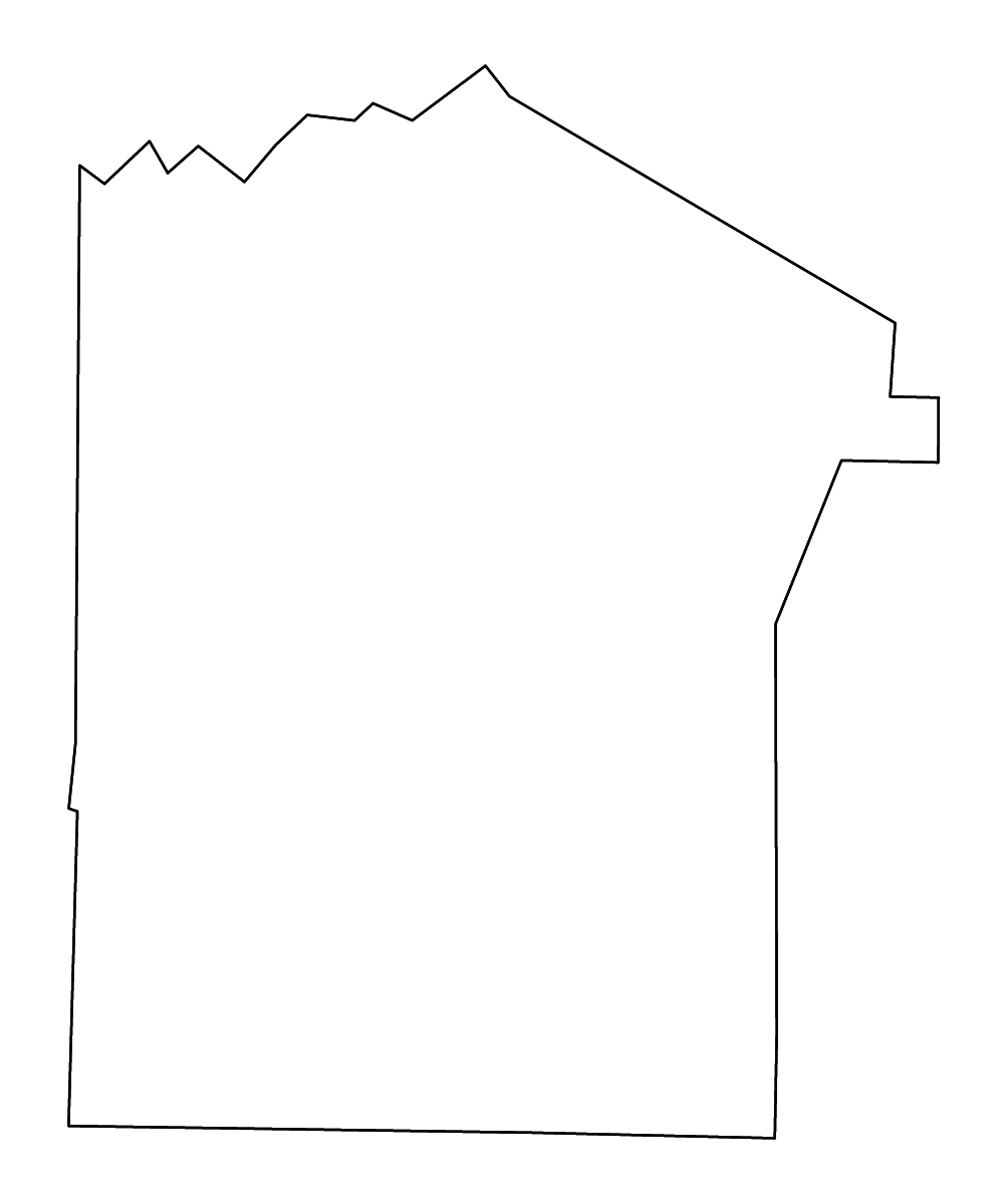 Mapa de contorno de Jefferson, Pennsylvania con ríos.