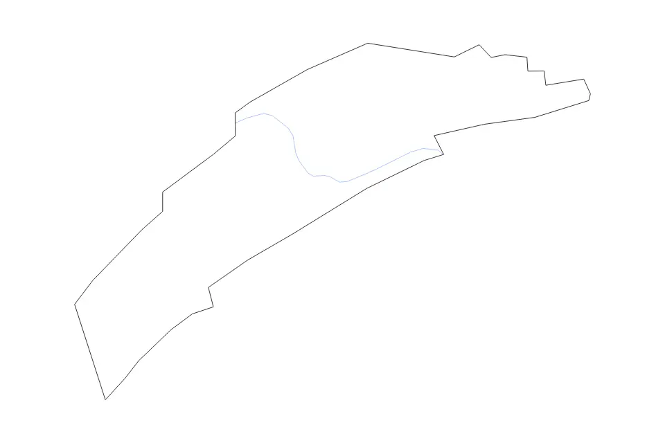 Outline map of Juniata County, Pennsylvania with subdivision borders and rivers.
