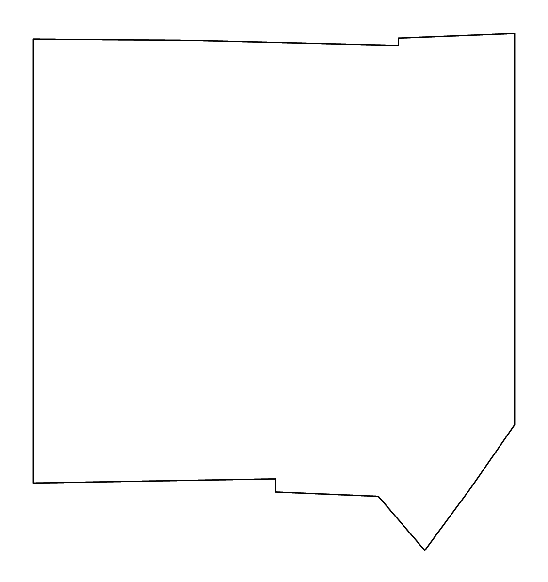 Carte de contour de Mercer, Pennsylvania avec rivières.