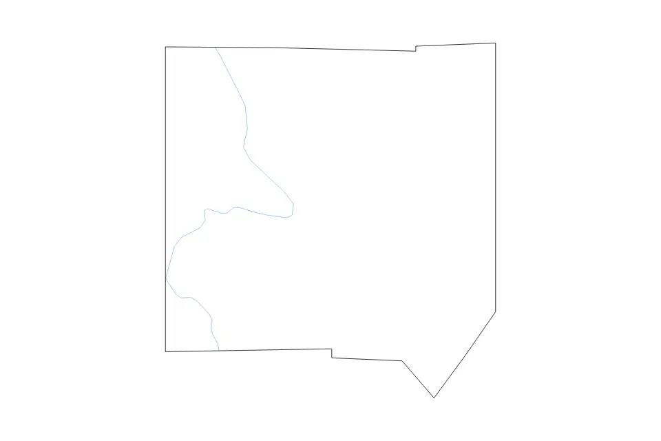 Carte de Mercer, Pennsylvania de type contour et rivières pour Amérique du Nord, montrant contour et rivières avec des limites nettes.