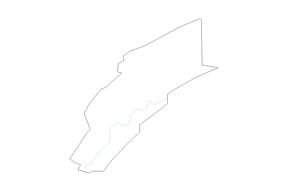 Carte de Mifflin, Pennsylvania de type contour et rivières pour Amérique du Nord, montrant contour et rivières avec des limites nettes.