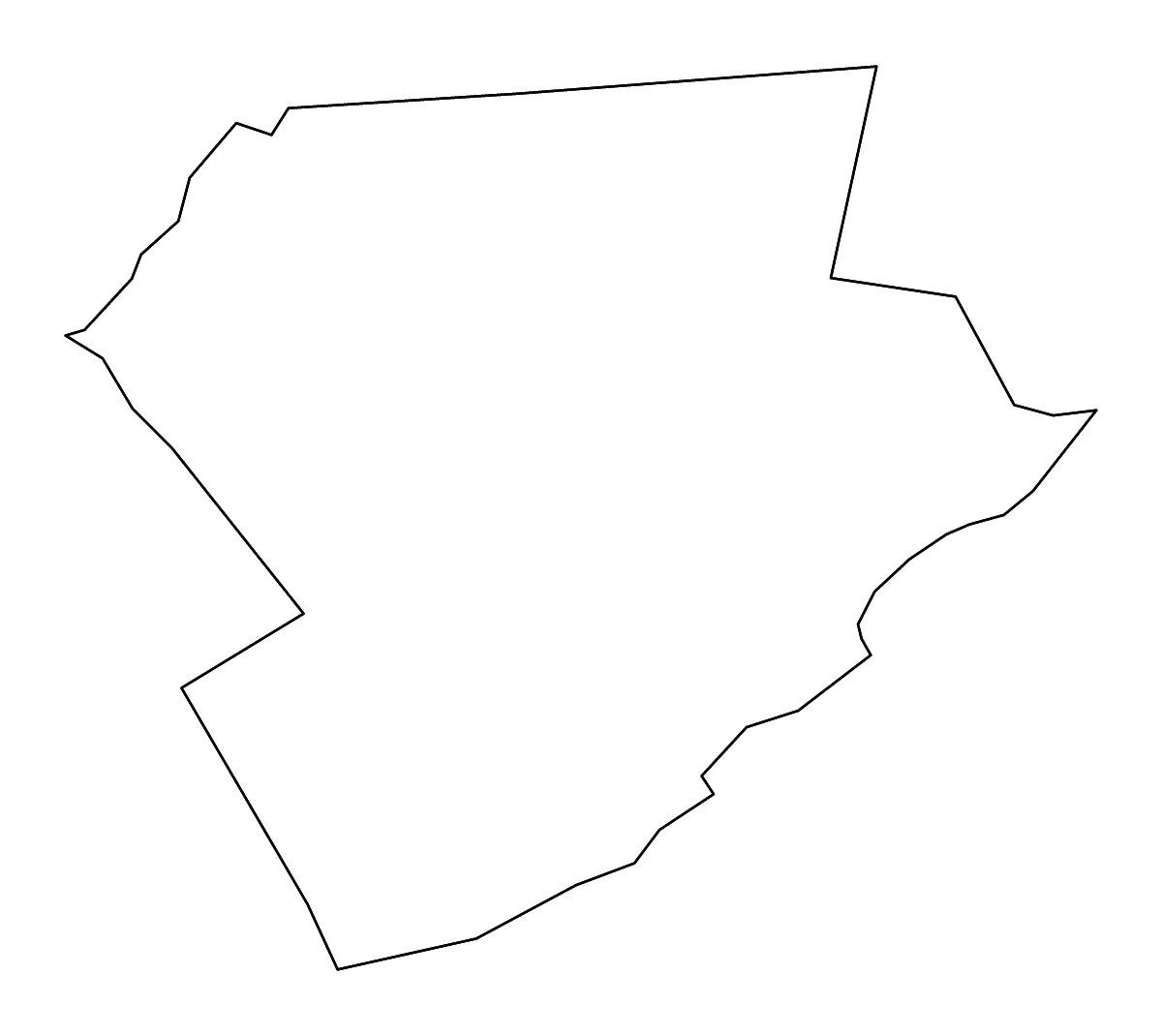Carte de contour de Monroe, Pennsylvania avec rivières.