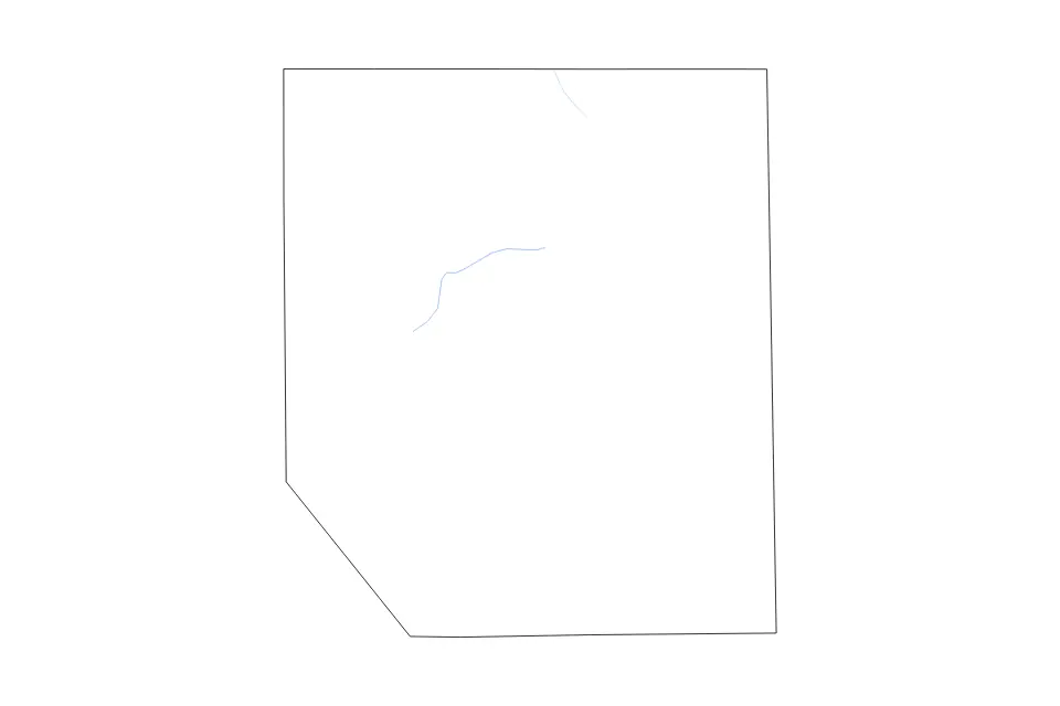 Outline map of Potter County, Pennsylvania with subdivision borders and rivers.