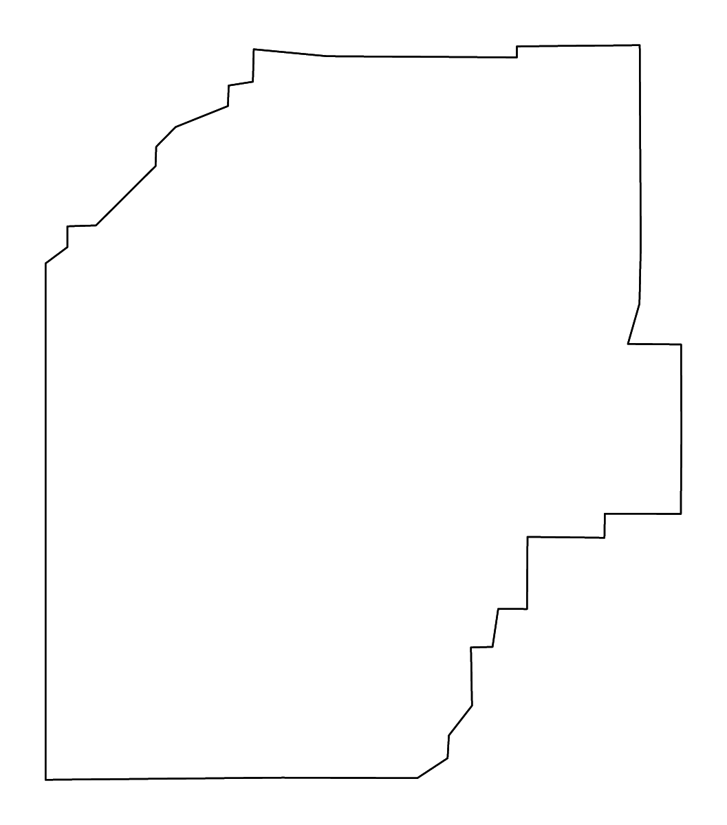 Mapa de contorno de Venango, Pennsylvania con ríos.