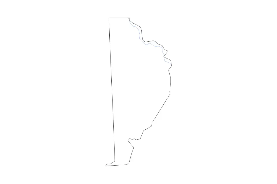 Outline map of Wayne County, Pennsylvania with subdivision borders and rivers.